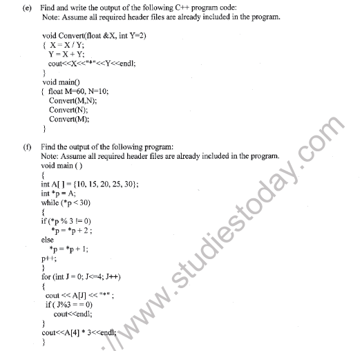 CBSE Class 12 Computer Science Sample Paper 2022 Set B Solved